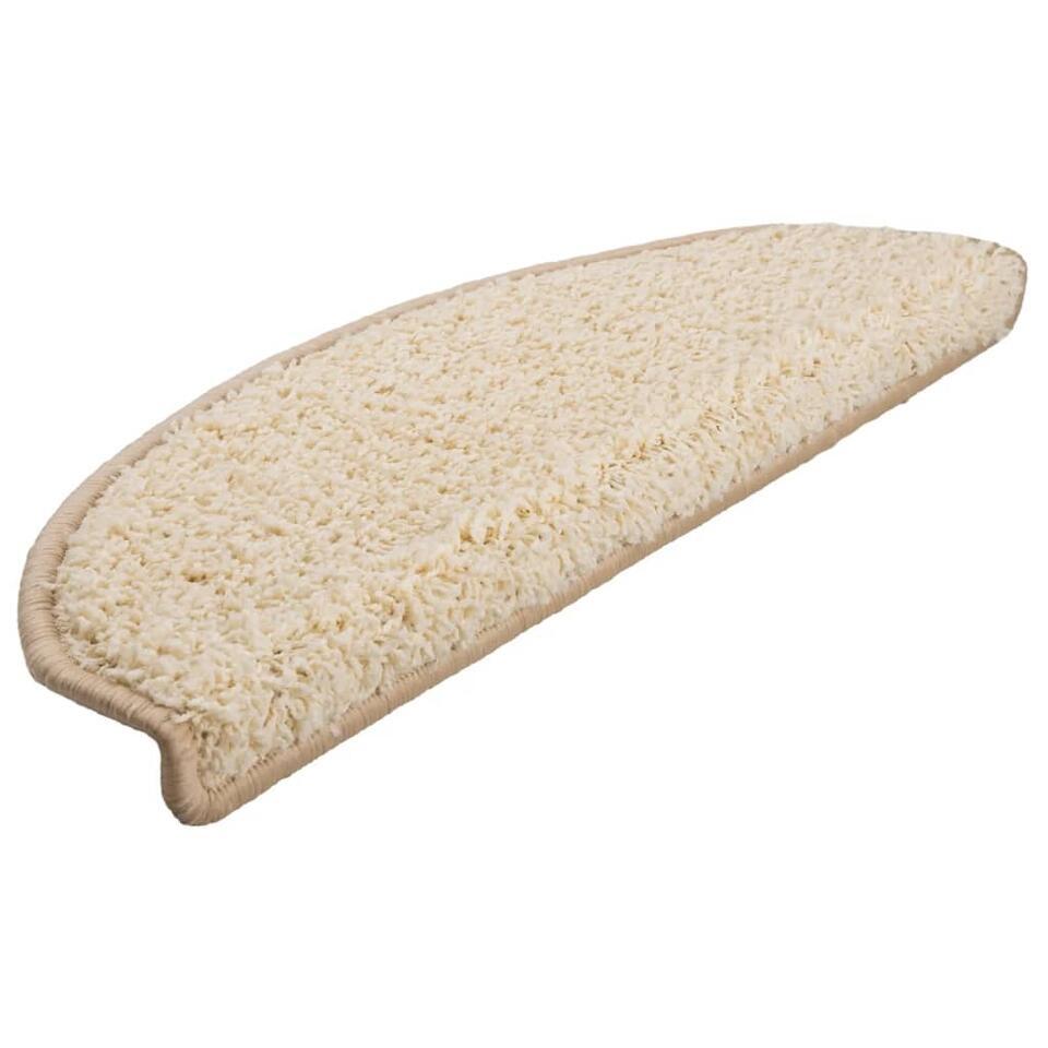 VidaXL Trapmatten 15 St 65x21x4 Cm Crèmekleurig