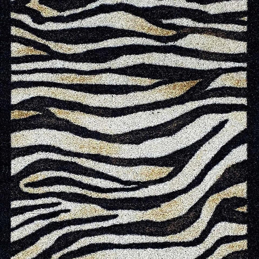 Deurmat Zebra Antraciet/beige - 50x150 Cm