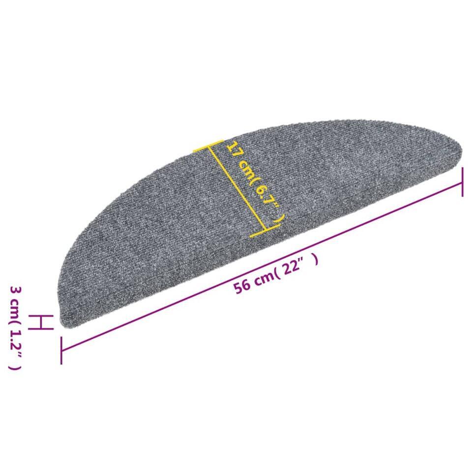 VidaXL - Trapmat - Grijs - Polypropyleen - 56 X 17 X 3 Cm - 10 Stuks