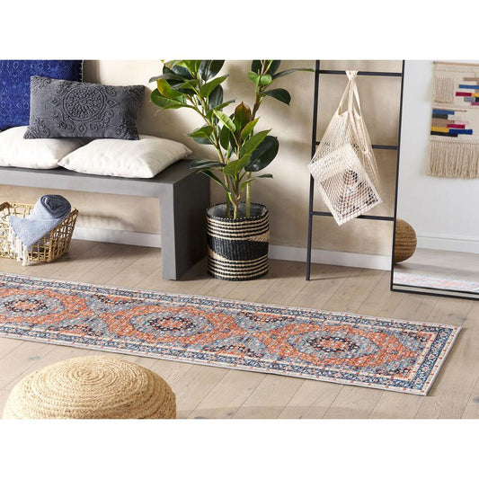 Beliani Loper - MIDALAM Blauw Polyester 60x200 Cm