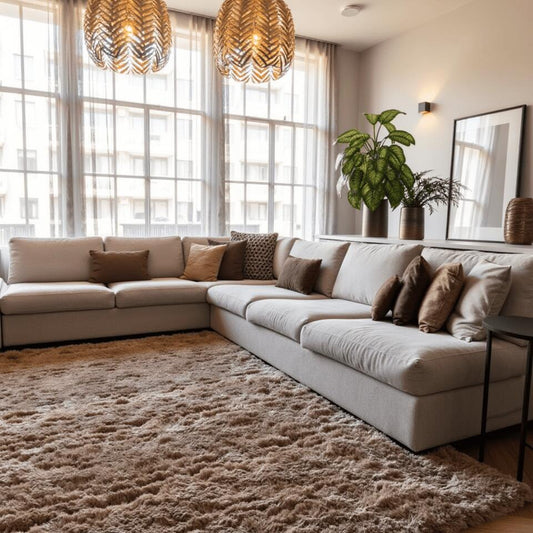 Interieur05 Tapis à Poils Longs Fender Taupe - 340 X 240 Cm