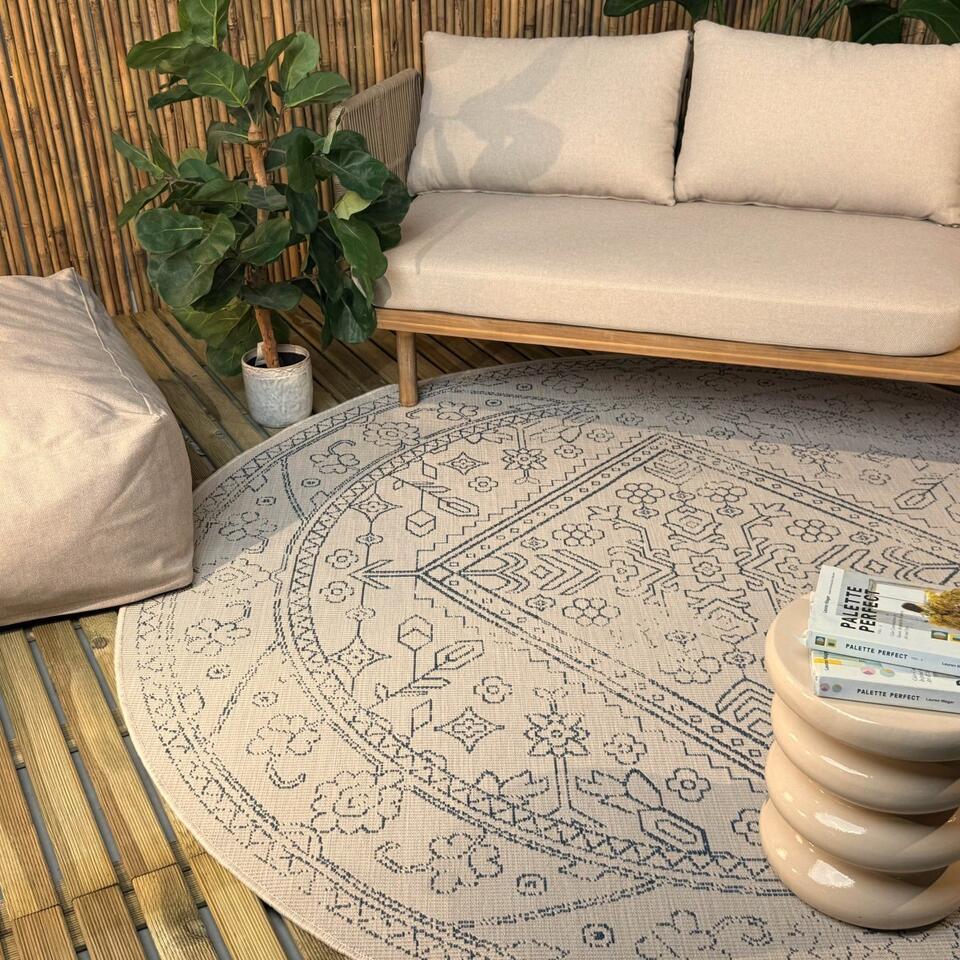 Interieur05 Rond Buitenkleed Blauw Nova - 200 X 200 Cm