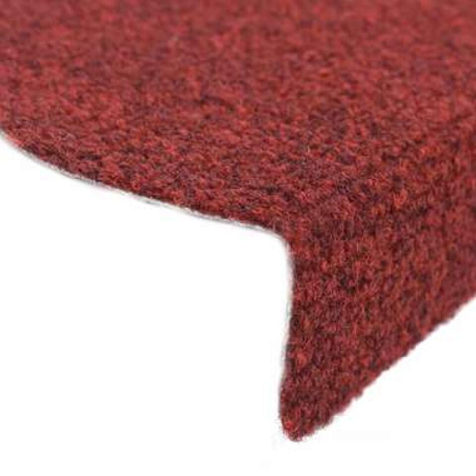VidaXL Trapmatten Zelfklevend 56x17x3 Cm Naaldvilt Rood 15 St