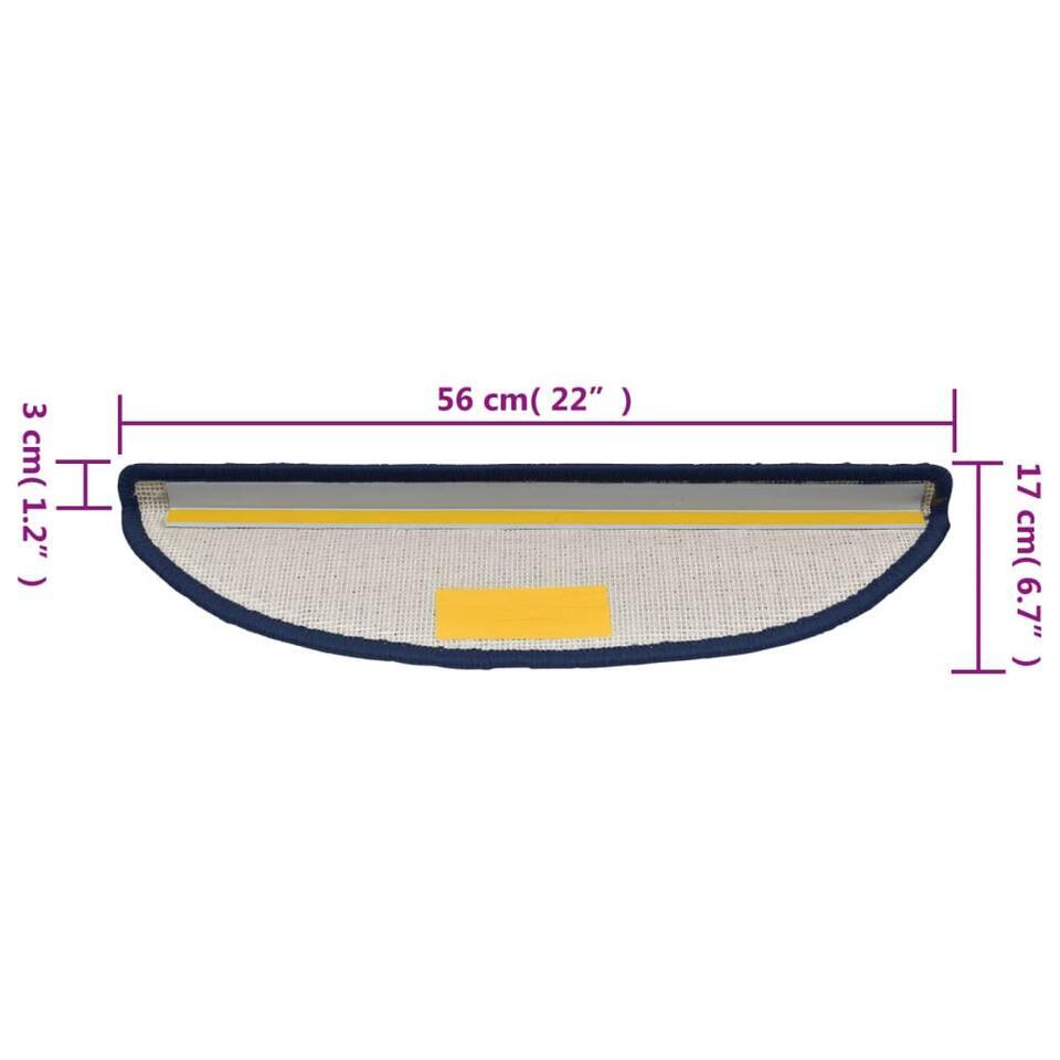 VidaXL - Trapmat - Blauw - Polypropyleen - 56 X 17 X 3 Cm - 15 Stuks
