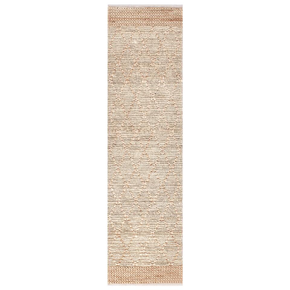  TELLIKAYA - Loper Vloerkleed - Groen/Beige - 80 X 300 Cm - Jute