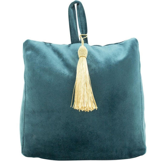  Mars & More Deurstopper - Fluweel - Petrol Blauw - 18 Cm