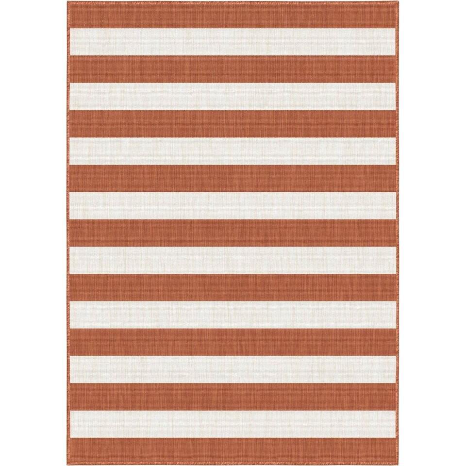  EVA Interior Buitenkleed Stripes Roest/wit Dubbelzijdig - 200 X 290 Cm