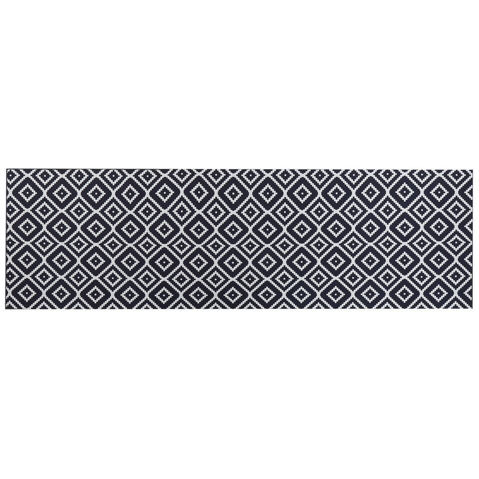  Beliani Loper - KARUNGAL Zwart Polyester 60x200 Cm