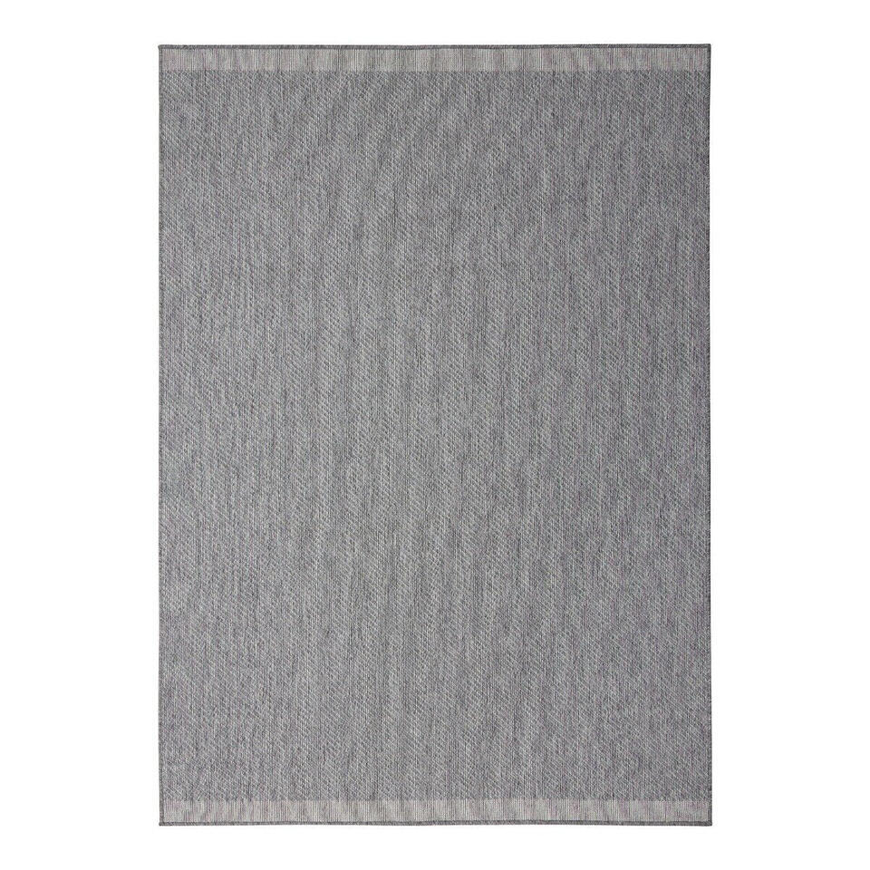  Buitenkleed Border - Grijs/wit - Dubbelzijdig - EVA Interior - 160 X 230 Cm