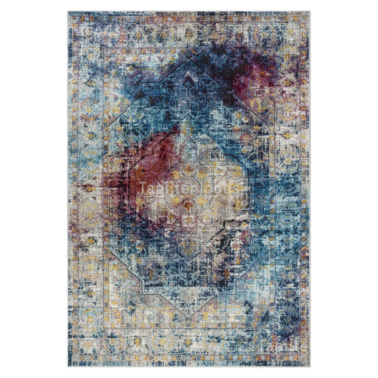  Picasso Heriz Vintage Vloerkleed Multi / Blauw Laagpolig - 300x400 CM