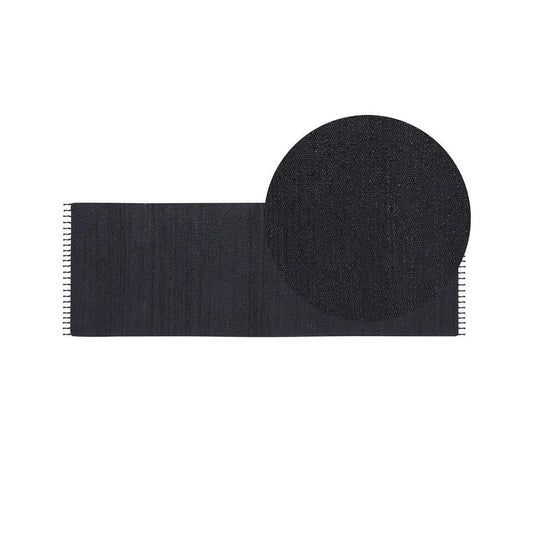  SINANKOY - Loper Tapijt - Zwart - 80 X 300 Cm - Jute