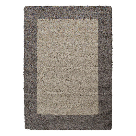  Basic Shaggy Kader Vloerkleed Taupe Hoogpolig - 160x230 CM