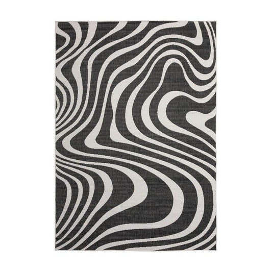  Interieur05 Buitenkleed Swirl Zwart - 340 X 240 Cm