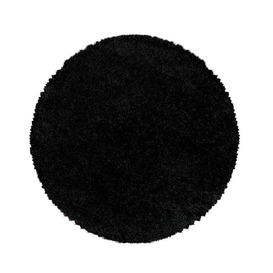  Monaco Soft Rond Shaggy Hoogpolig Vloerkleed Black - 200 CM ROND