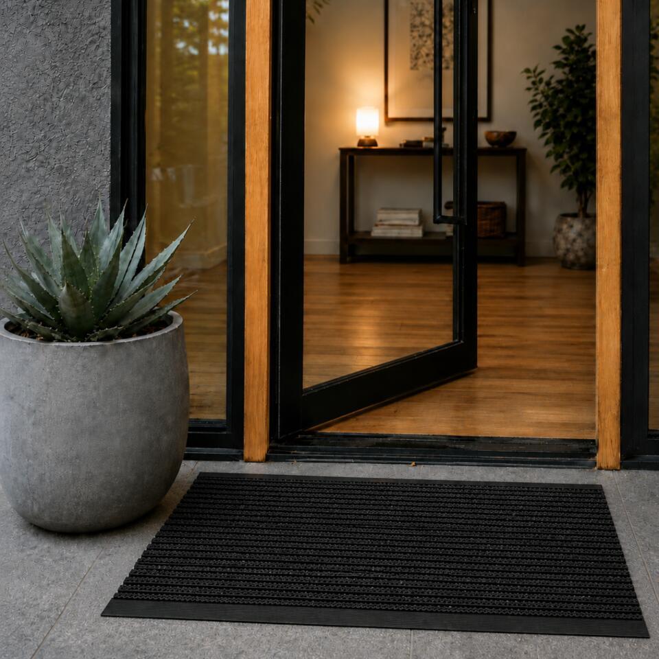  Borstelmat - Rubber - 120x80 Cm