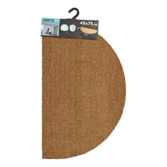 Merkloos Luance Deurmat - Half-rond - Kokos - Naturel - 45 X 75 Cm