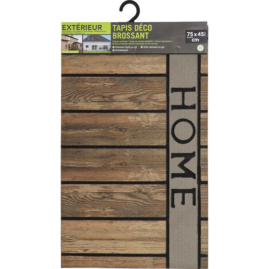 Merkloos Luance Deurmat - Met Print - Rubber - Houtlook - 45 X 75 Cm