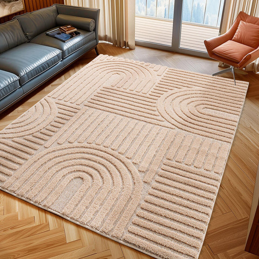  Modern Japandi Vloerkleed - Roze - Boho Scandinavisch - 200x290 Cm Laagpolig