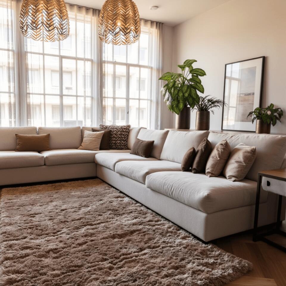  Interieur05 Tapis à Poils Longs Fender Taupe - 340 X 240 Cm