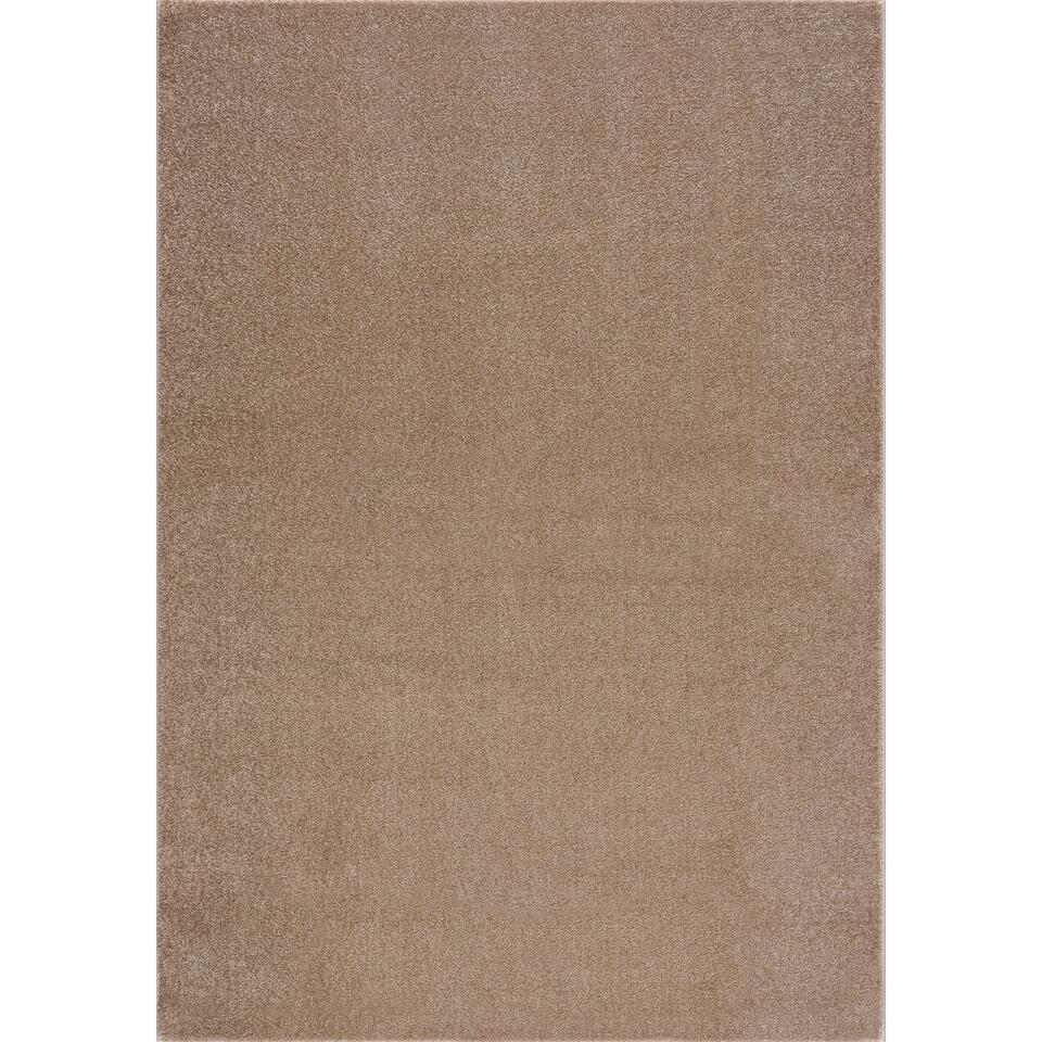  Uni Effen Laagpolig Vloerkleed Modern Beige - 240x340 CM