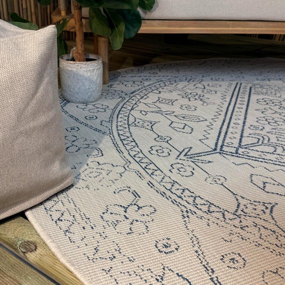  Interieur05 Rond Buitenkleed Blauw Nova - 200 X 200 Cm