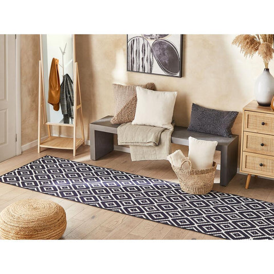  Beliani Loper - KARUNGAL Zwart Polyester 80x240 Cm
