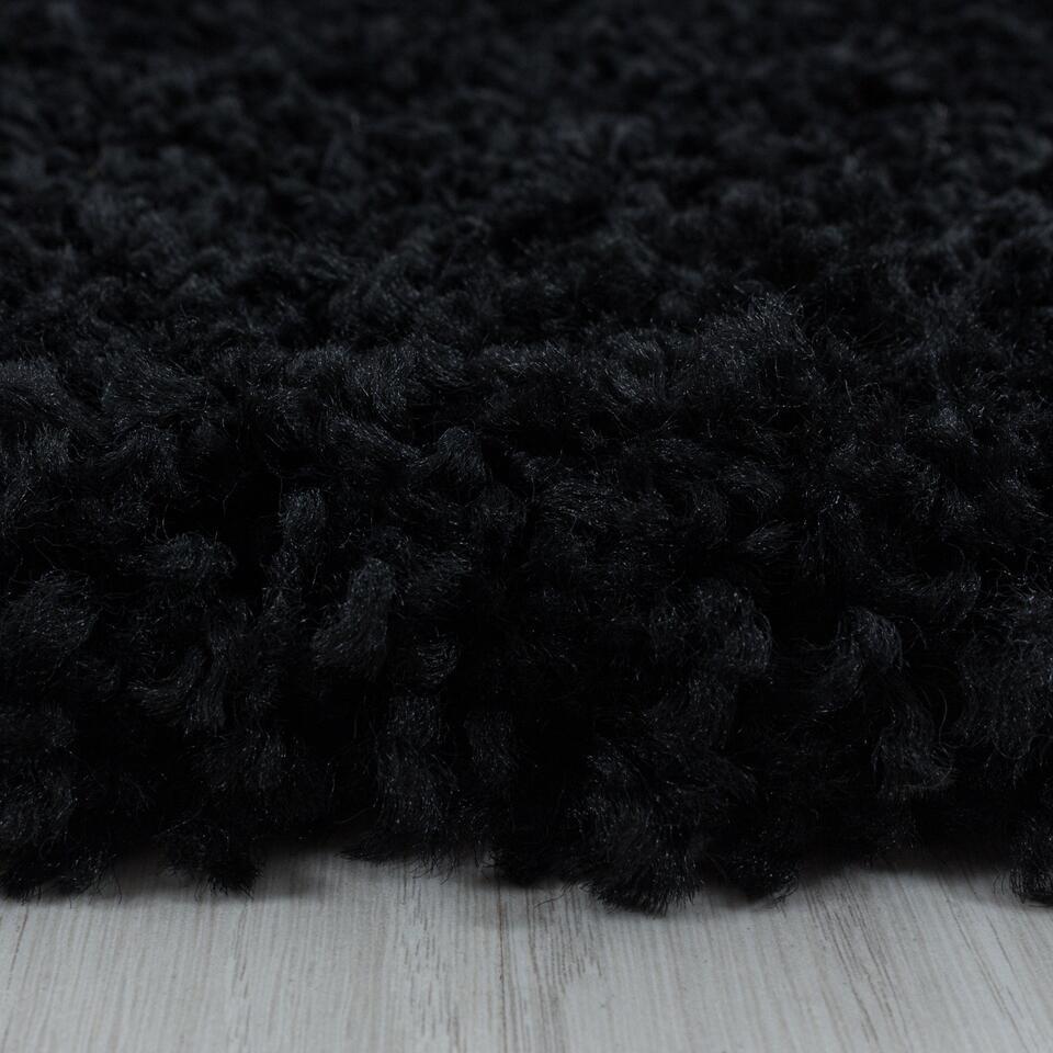  Monaco Soft Shaggy Hoogpolig Vloerkleed Black - 200x290 CM