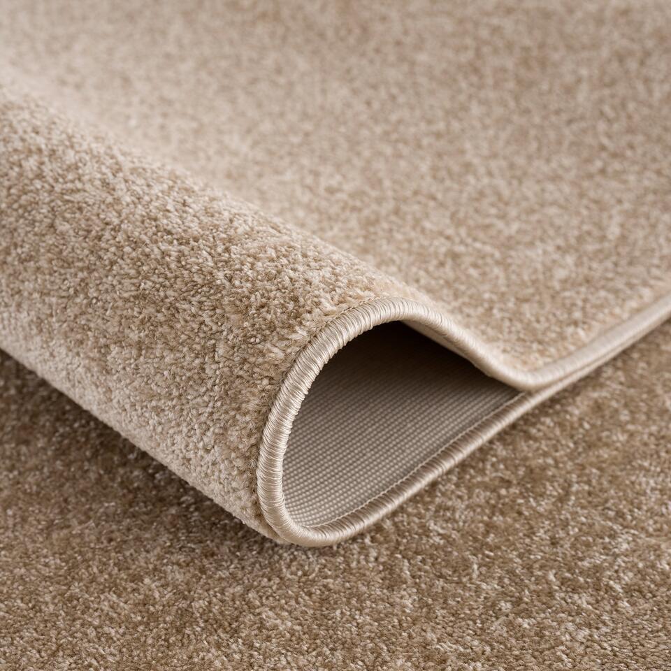  Uni Effen Laagpolig Vloerkleed Modern Beige - 240x340 CM