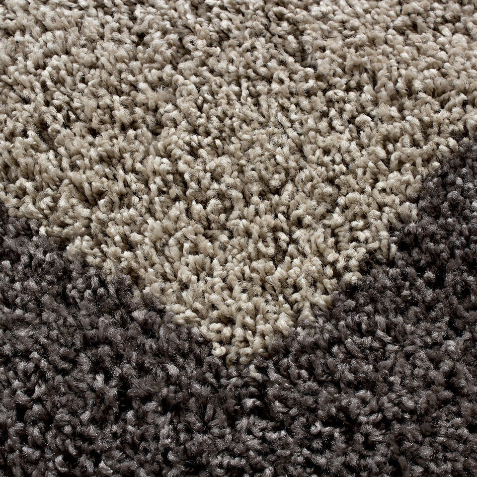 Basic Shaggy Kader Vloerkleed Taupe Hoogpolig - 240x340 CM