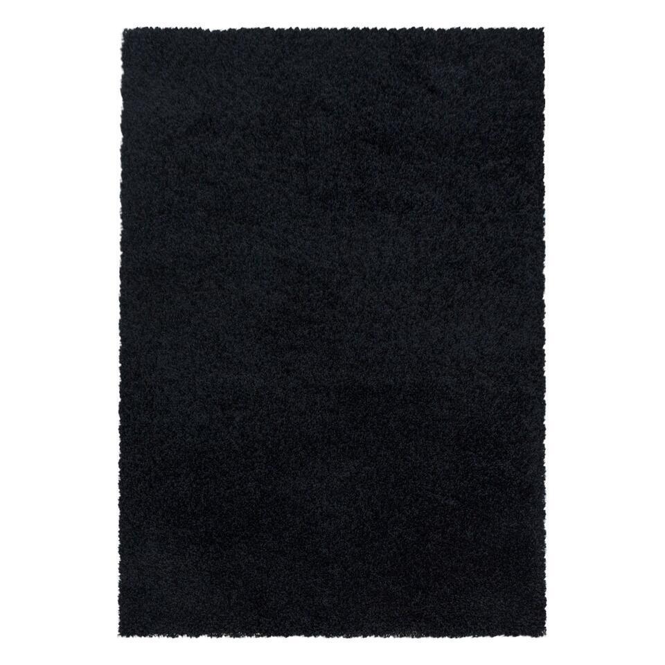  Monaco Soft Shaggy Hoogpolig Vloerkleed Black - 200x290 CM