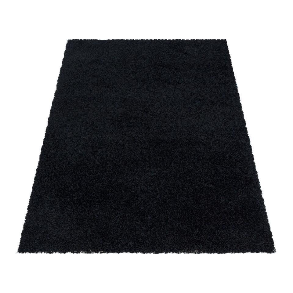  Monaco Soft Shaggy Hoogpolig Vloerkleed Black - 200x290 CM