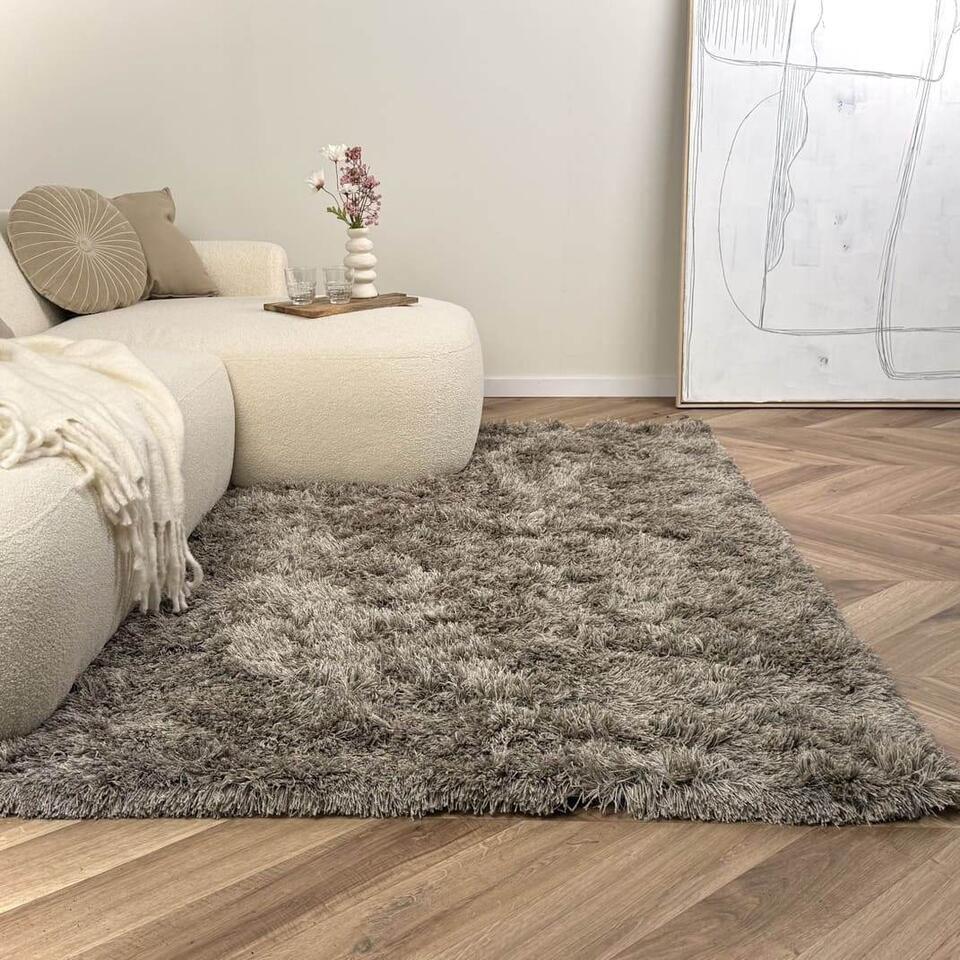  Interieur05 Hoogpolig Vloerkleed Nika Antraciet - 160 X 230 Cm
