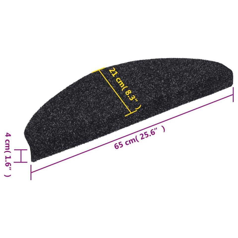  VidaXL - Trapmat - Zwart - Polypropyleen - 65 X 21 X 4 Cm - 10 Stuks