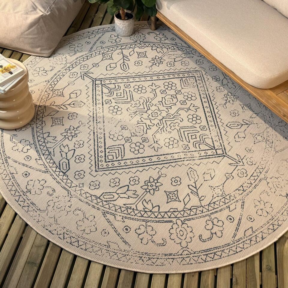  Interieur05 Rond Buitenkleed Blauw Nova - 200 X 200 Cm